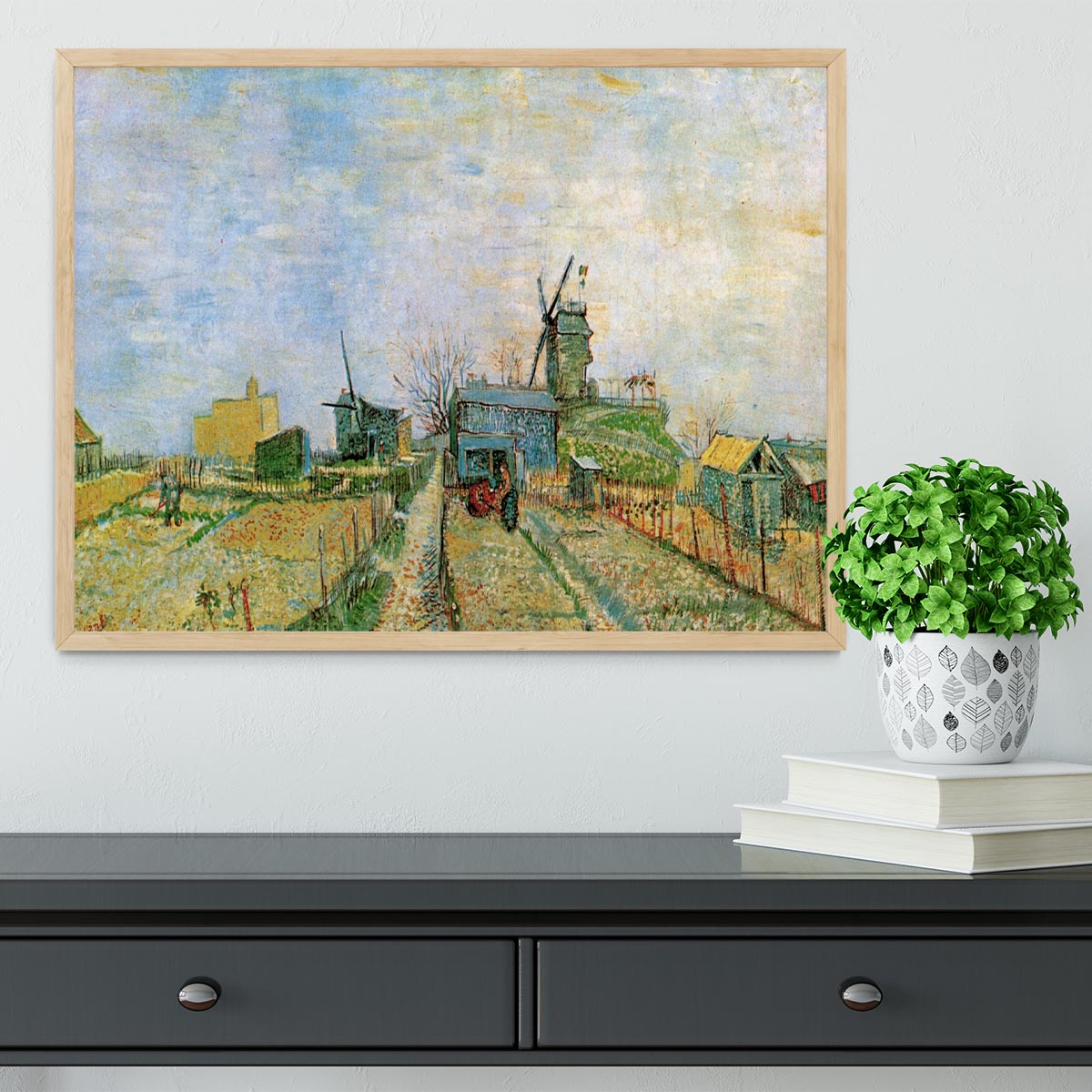 Vegetable Garden in Montmartre by Van Gogh Framed Print - Canvas Art Rocks - 4