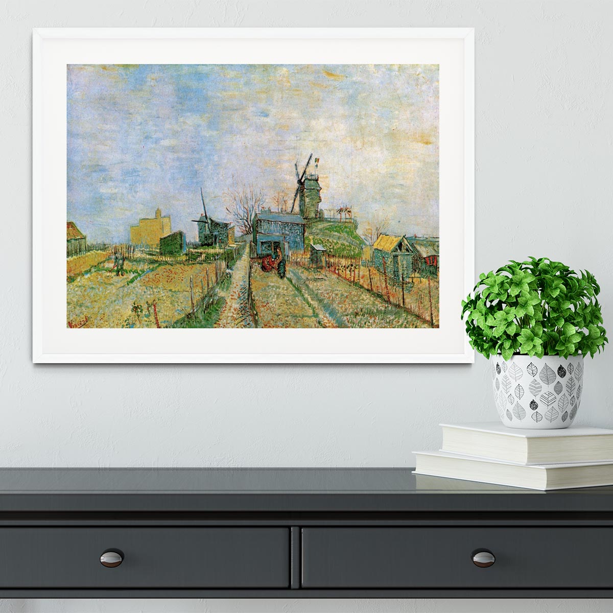 Vegetable Garden in Montmartre by Van Gogh Framed Print - Canvas Art Rocks - 5