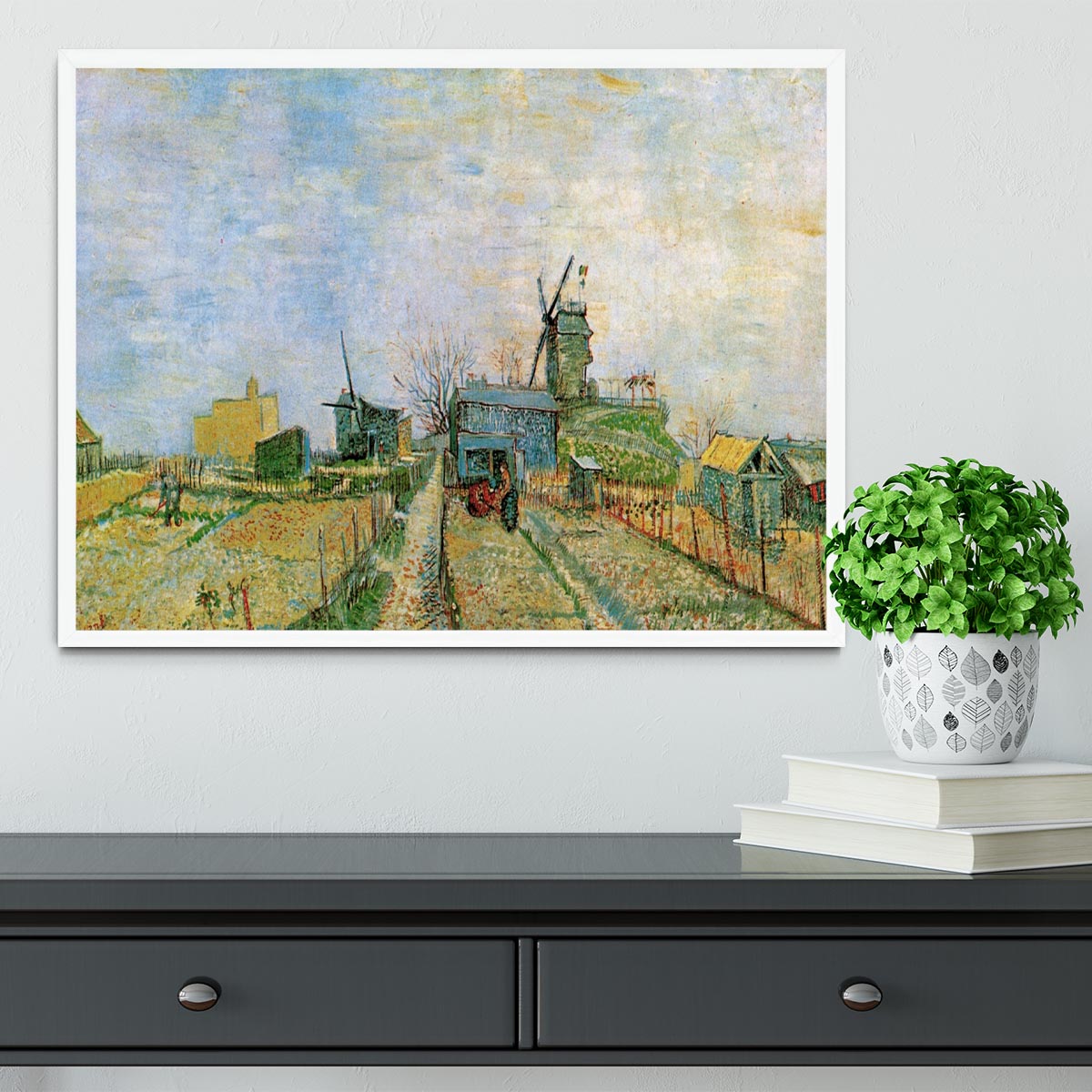 Vegetable Garden in Montmartre by Van Gogh Framed Print - Canvas Art Rocks -6