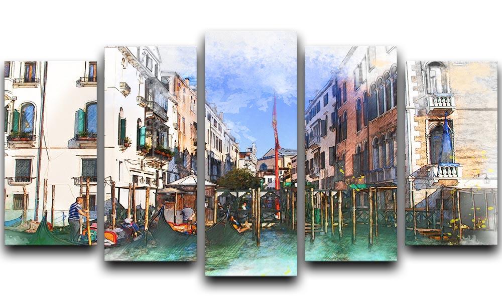 Venice Painting 5 Split Panel Canvas  - Canvas Art Rocks - 1