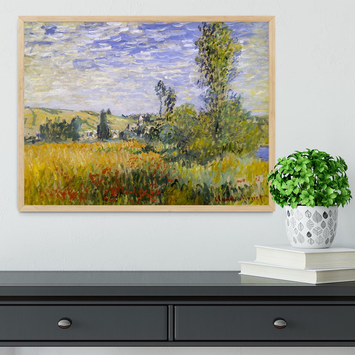 Vethueil by monet Framed Print - Canvas Art Rocks - 4