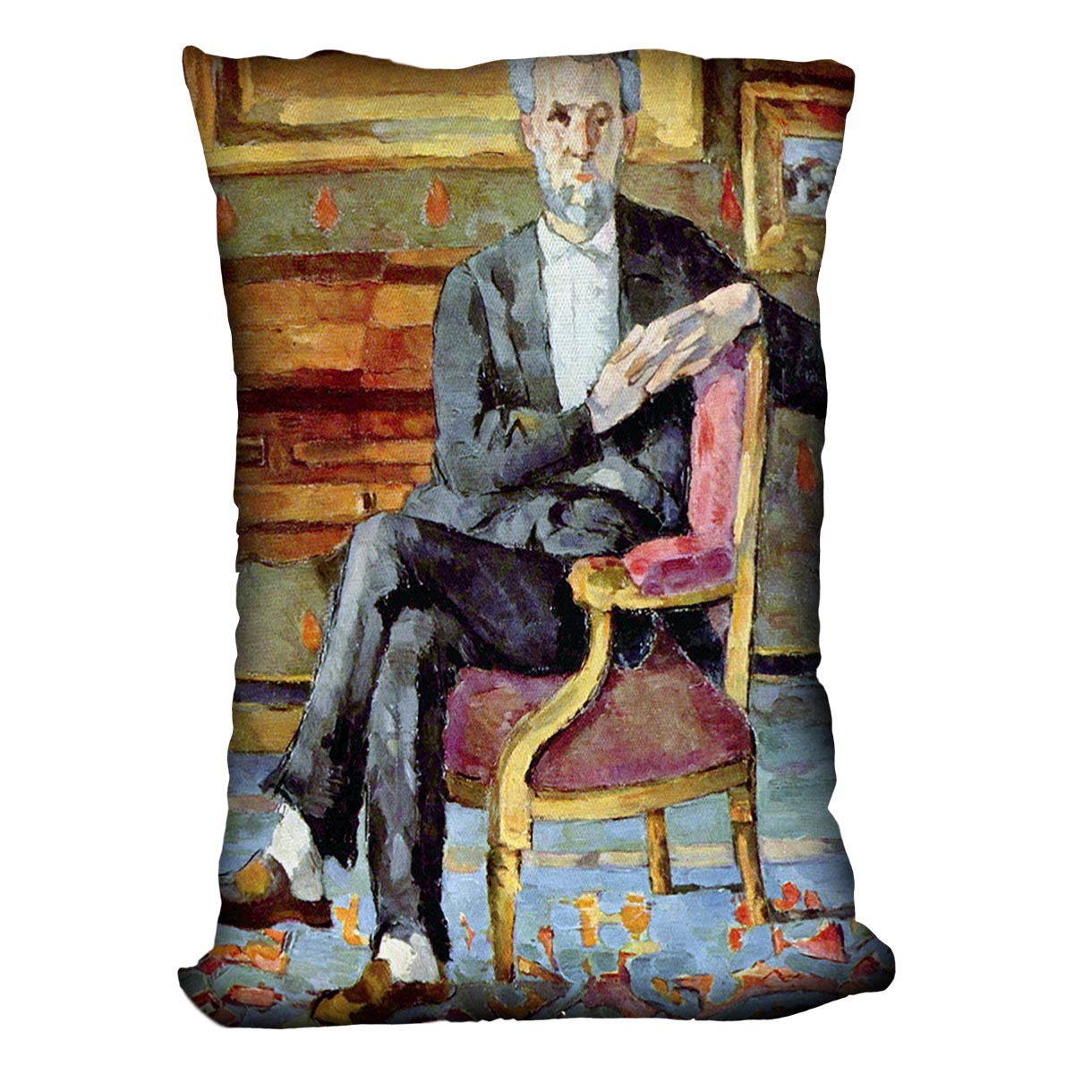 Victor Chocquet seated portrait by Cezanne Cushion