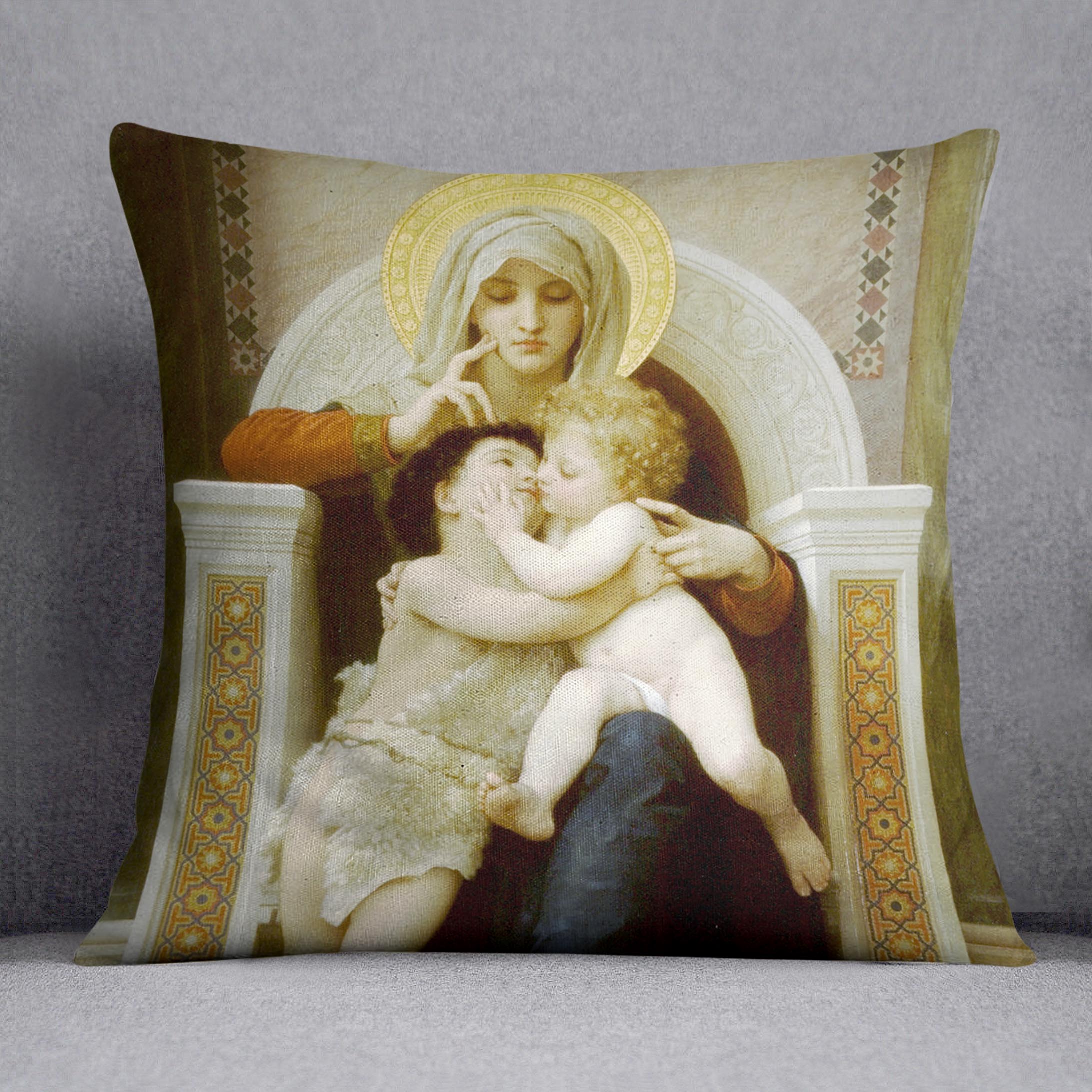 Vierge-Jesus SaintJeanBaptiste 1875 By Bouguereau Cushion