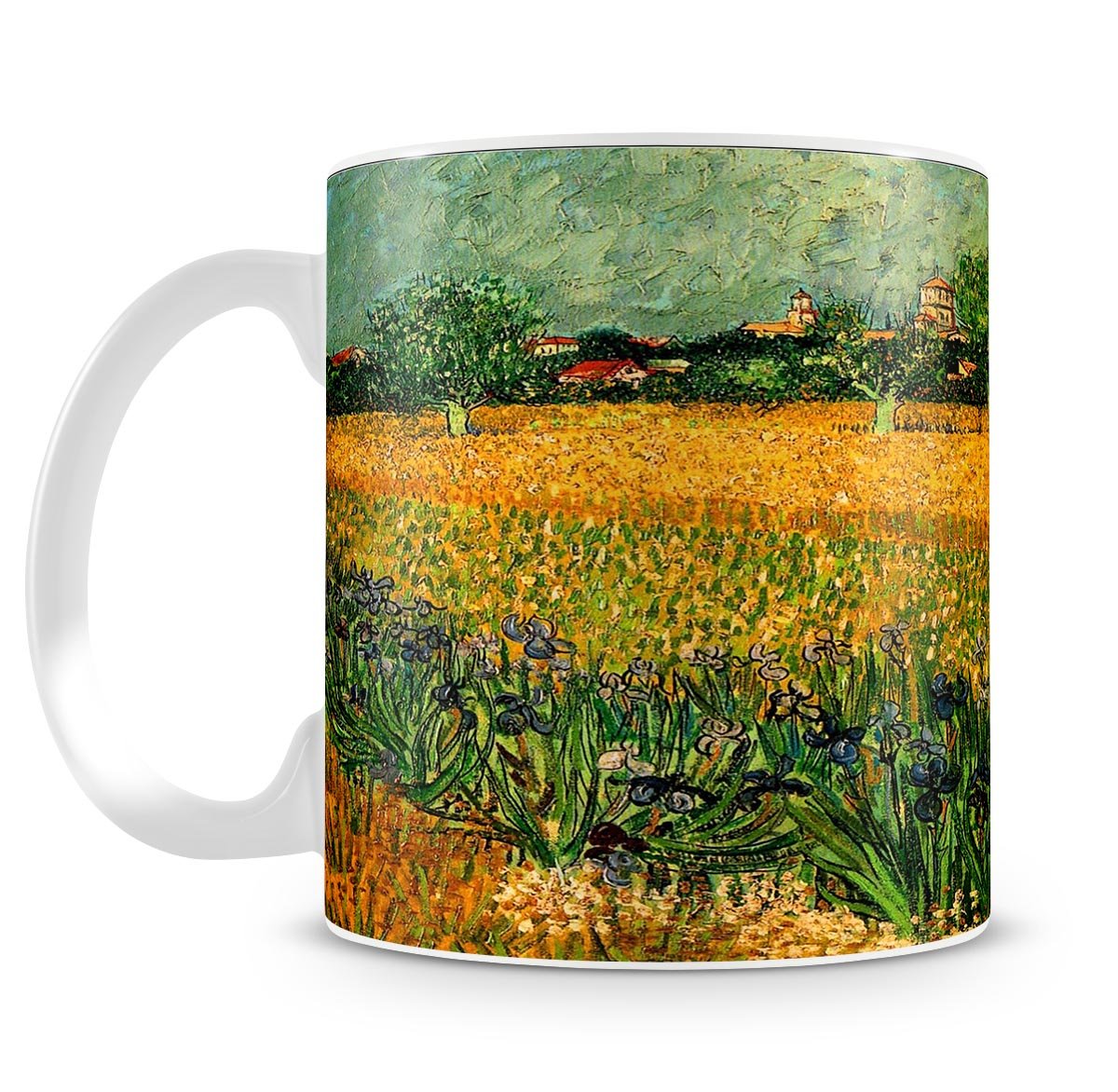 View of Arles with Irises in the Foreground by Van Gogh Mug - Canvas Art Rocks - 4