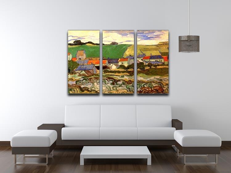 View of Auvers by Van Gogh 3 Split Panel Canvas Print - Canvas Art Rocks - 4