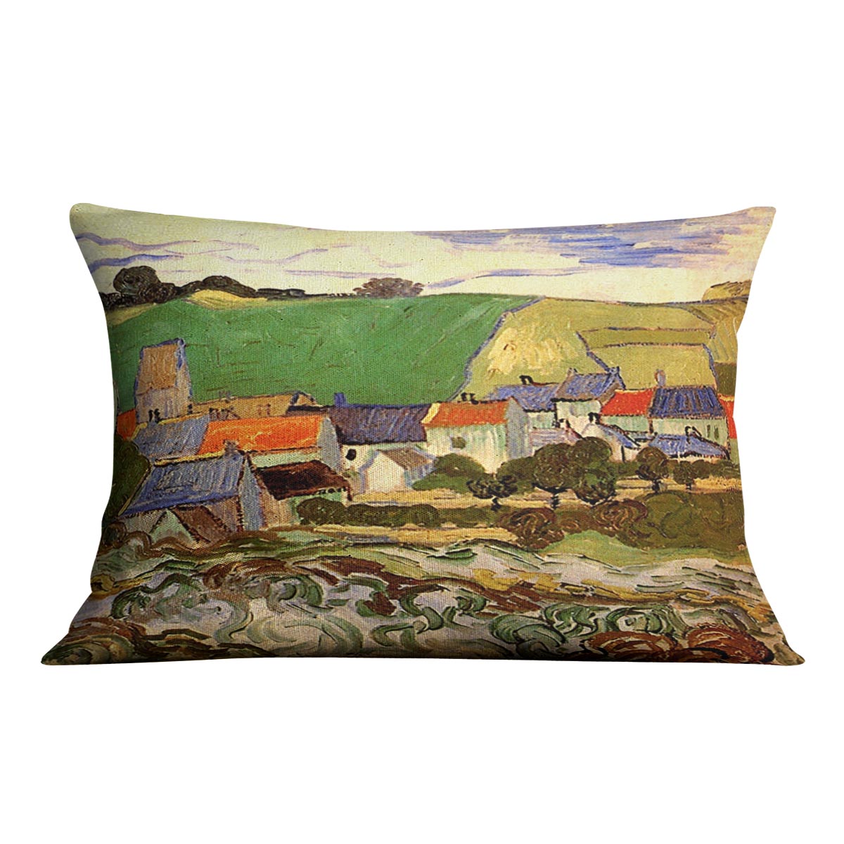 View of Auvers by Van Gogh Cushion