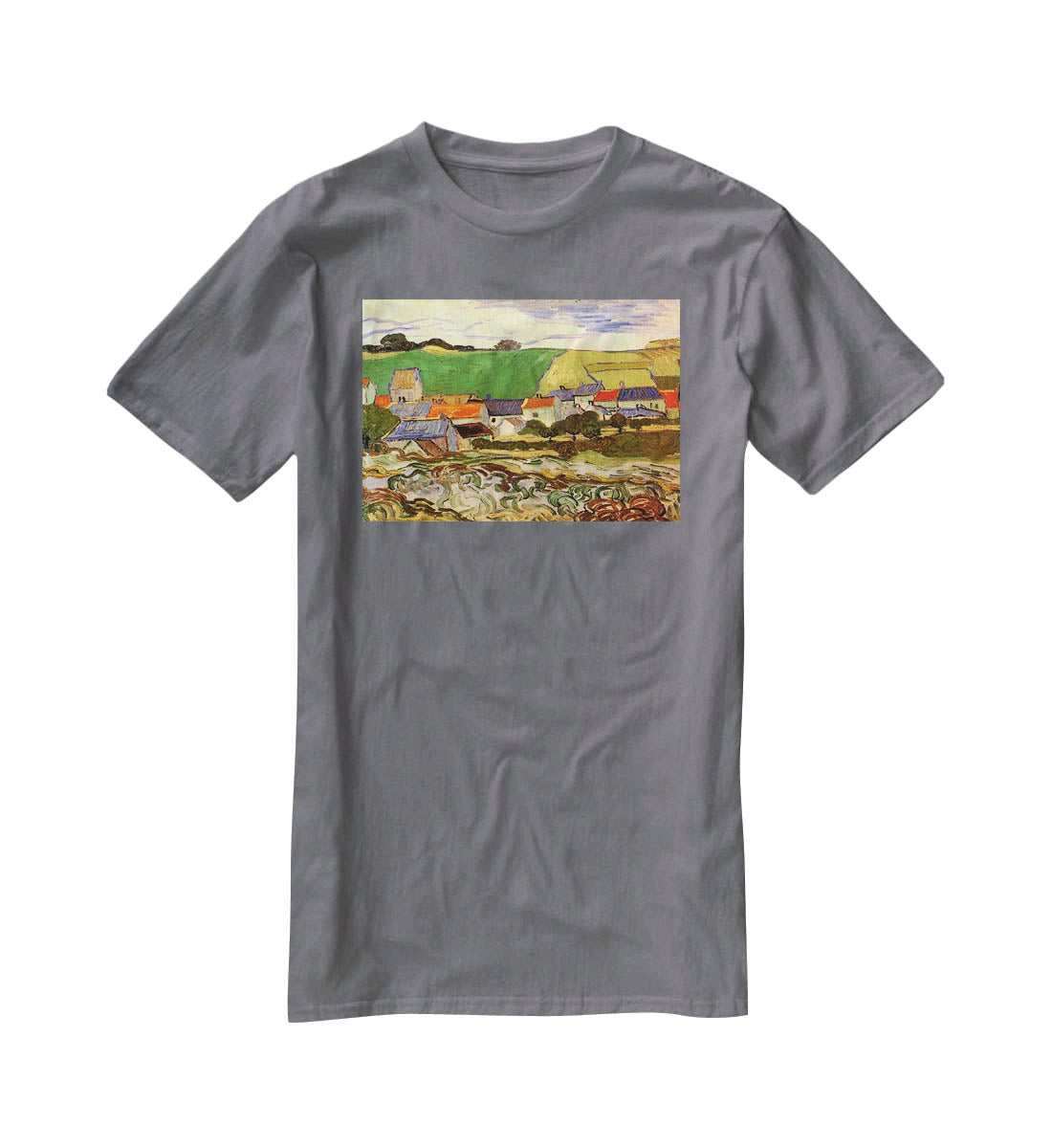 View of Auvers by Van Gogh T-Shirt - Canvas Art Rocks - 3