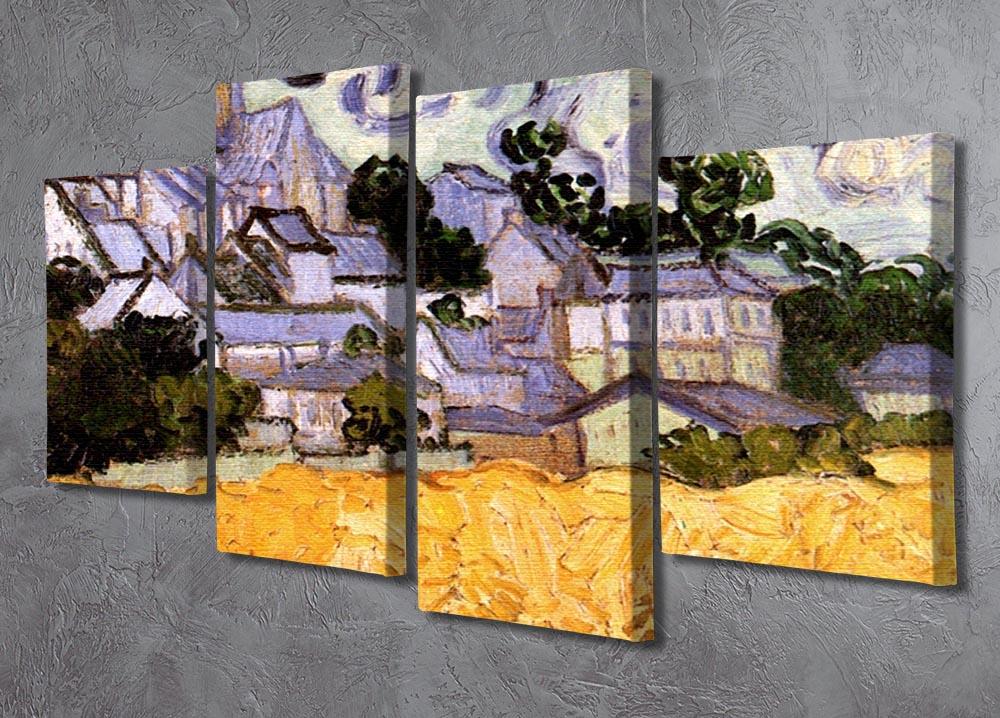 View of Auvers with Church by Van Gogh 4 Split Panel Canvas - Canvas Art Rocks - 2