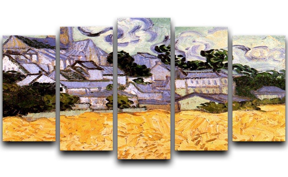 View of Auvers with Church by Van Gogh 5 Split Panel Canvas  - Canvas Art Rocks - 1