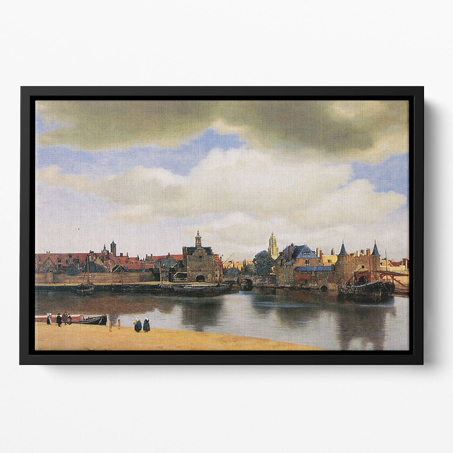 View of Delft by Vermeer Floating Framed Canvas