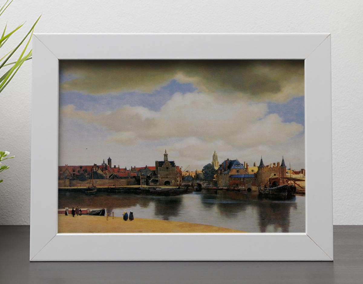 View of Delft by Vermeer Framed Print - Canvas Art Rocks - 4