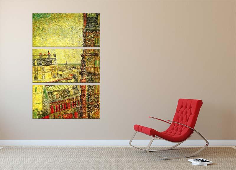 View of Paris from Vincent s Room in the Rue Lepic by Van Gogh 3 Split Panel Canvas Print - Canvas Art Rocks - 2
