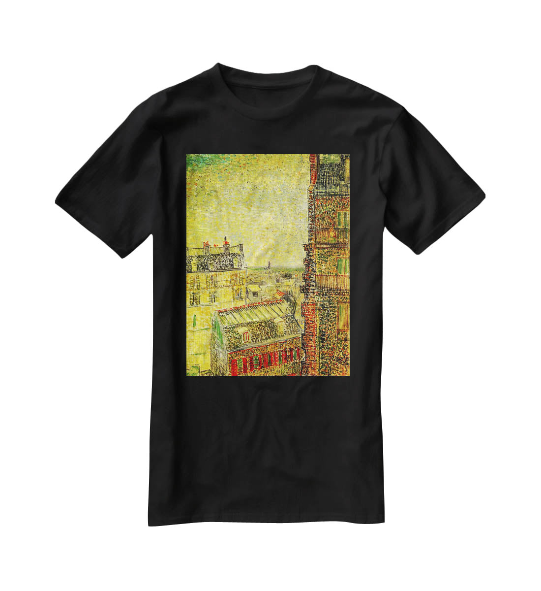 View of Paris from Vincent s Room in the Rue Lepic by Van Gogh T-Shirt - Canvas Art Rocks - 1