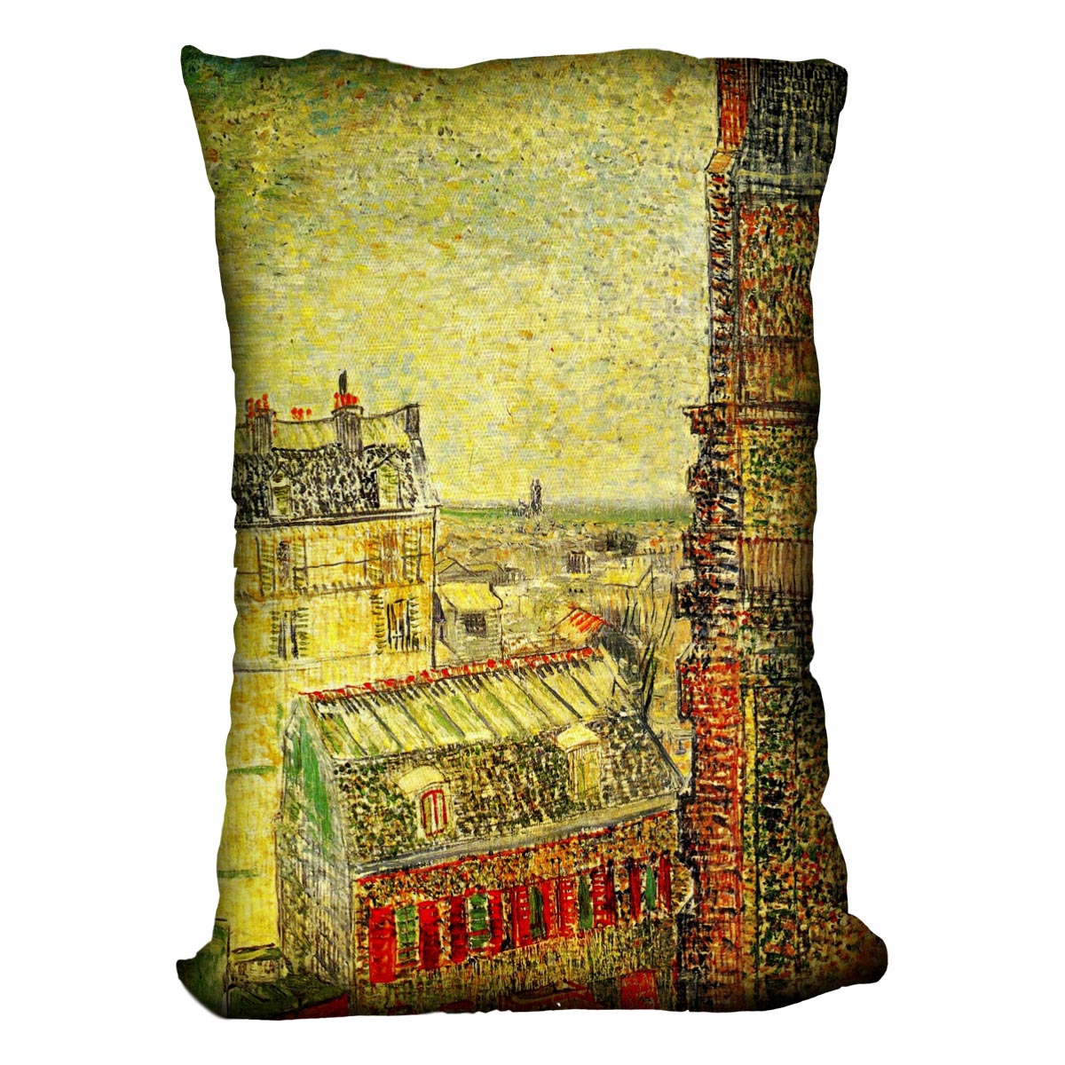 View of Paris from Vincent s Room in the Rue Lepic by Van Gogh Cushion