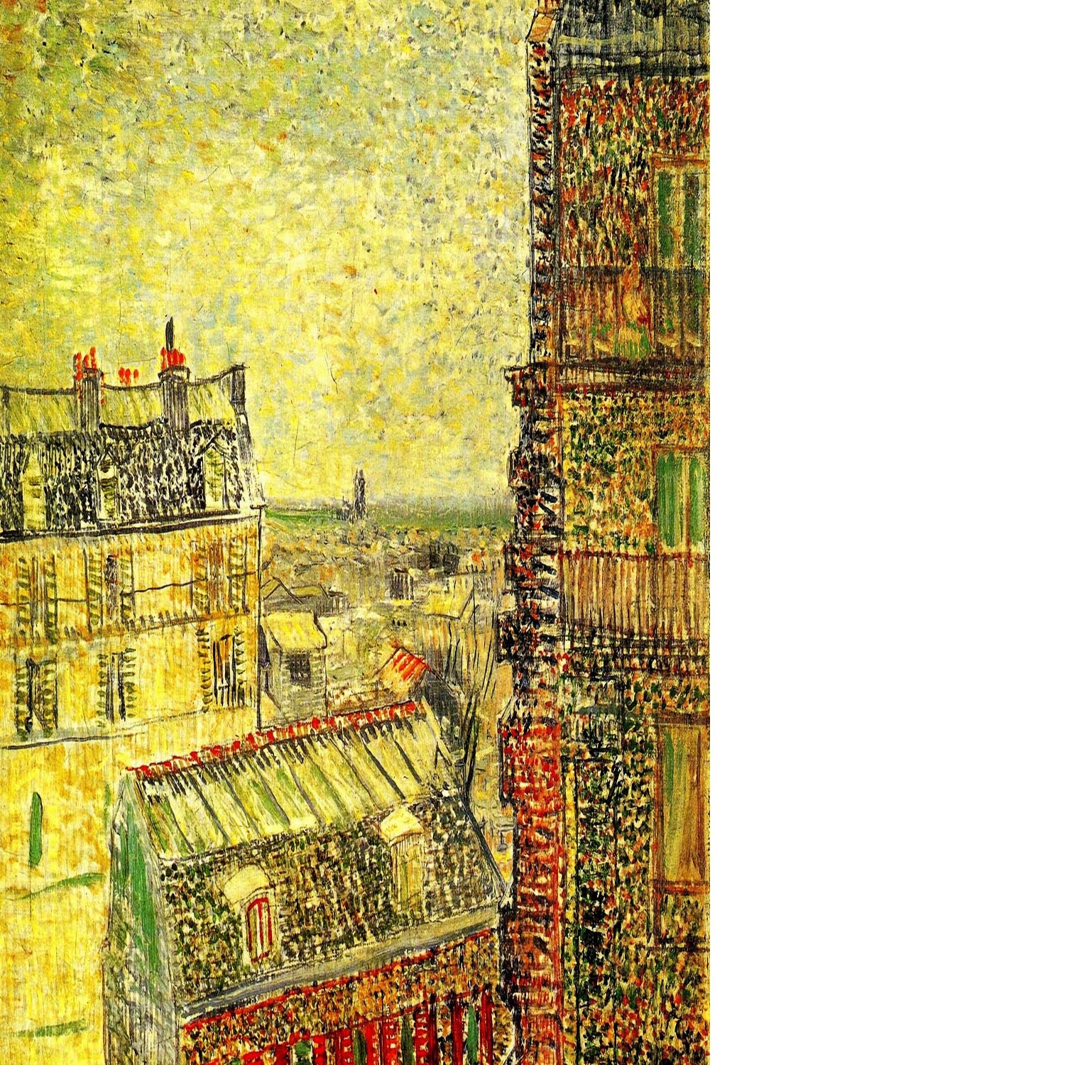 View of Paris from Vincent s Room in the Rue Lepic by Van Gogh Floating Framed Canvas