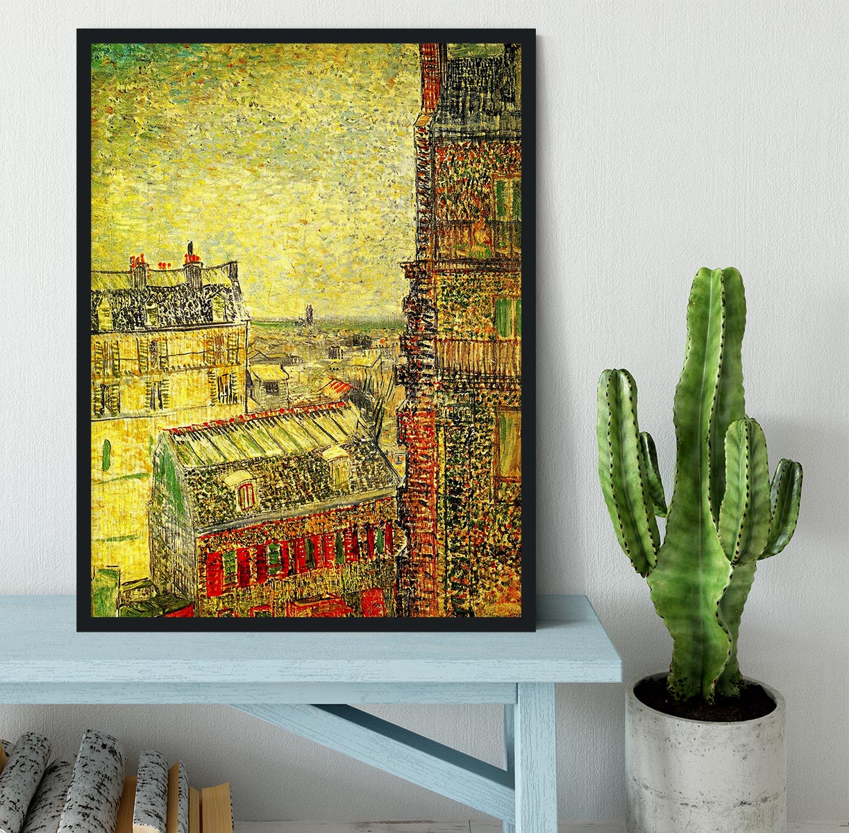 View of Paris from Vincent s Room in the Rue Lepic by Van Gogh Framed Print - Canvas Art Rocks - 2