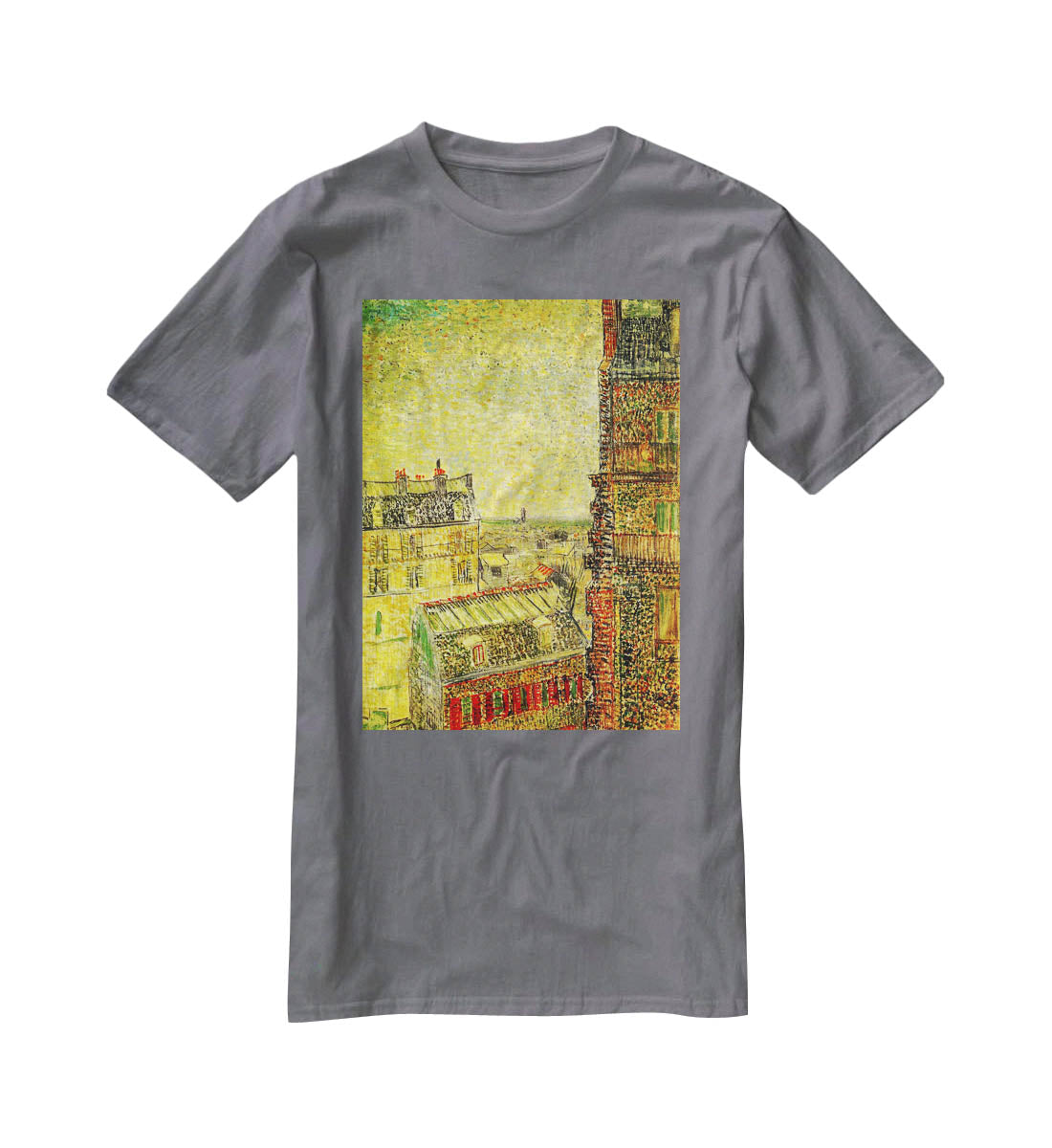 View of Paris from Vincent s Room in the Rue Lepic by Van Gogh T-Shirt - Canvas Art Rocks - 3