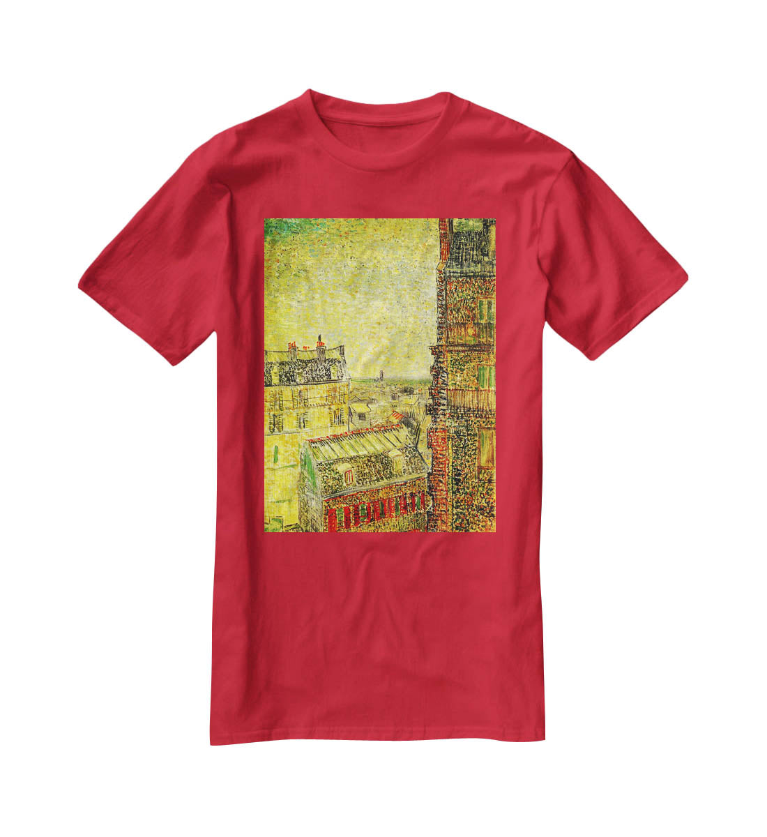 View of Paris from Vincent s Room in the Rue Lepic by Van Gogh T-Shirt - Canvas Art Rocks - 4