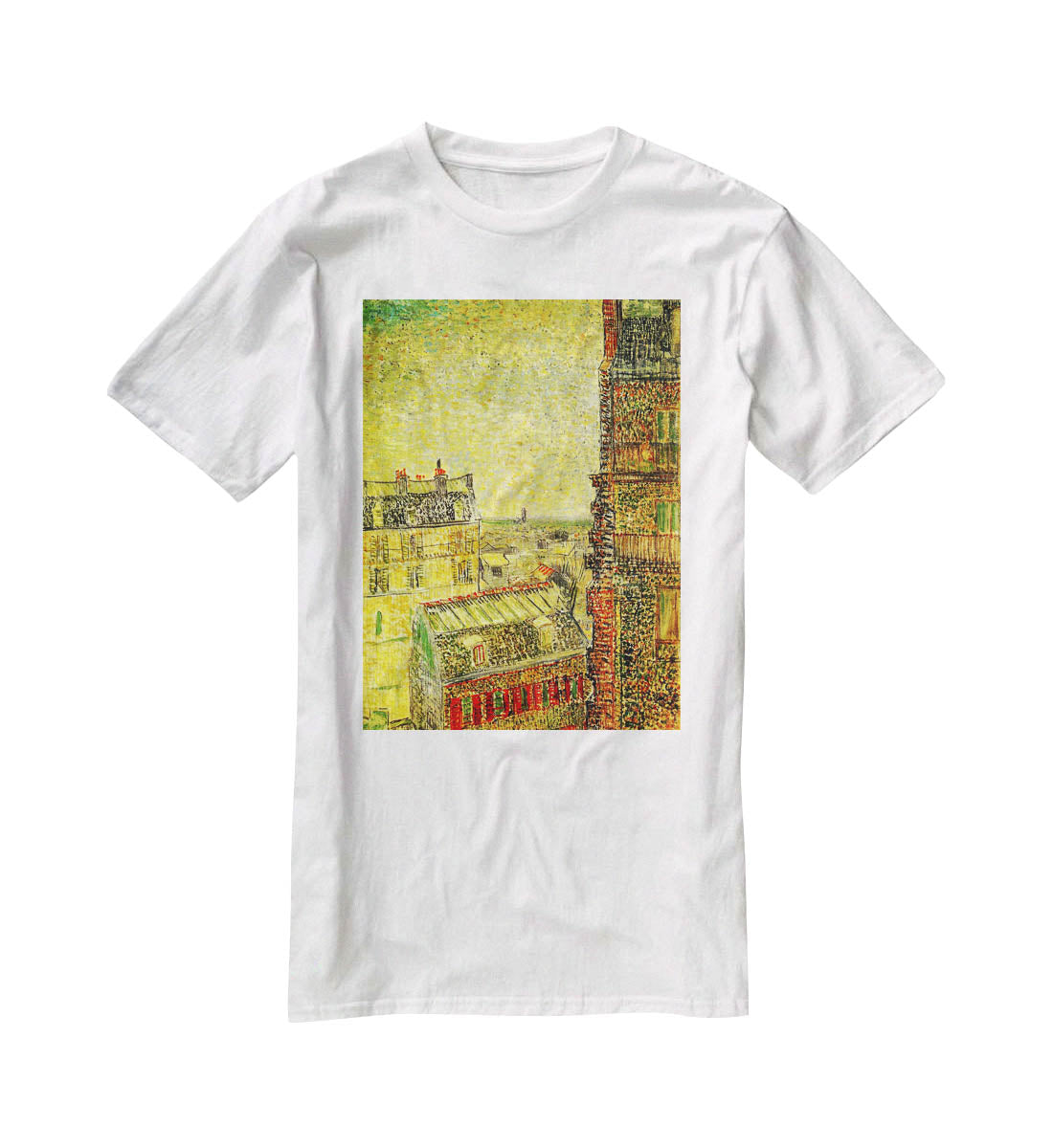 View of Paris from Vincent s Room in the Rue Lepic by Van Gogh T-Shirt - Canvas Art Rocks - 5