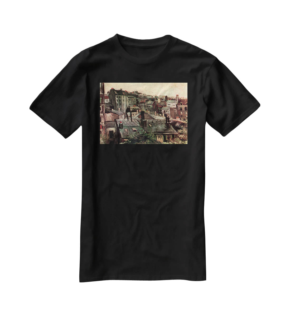 View of Roofs and Backs of Houses by Van Gogh T-Shirt - Canvas Art Rocks - 1