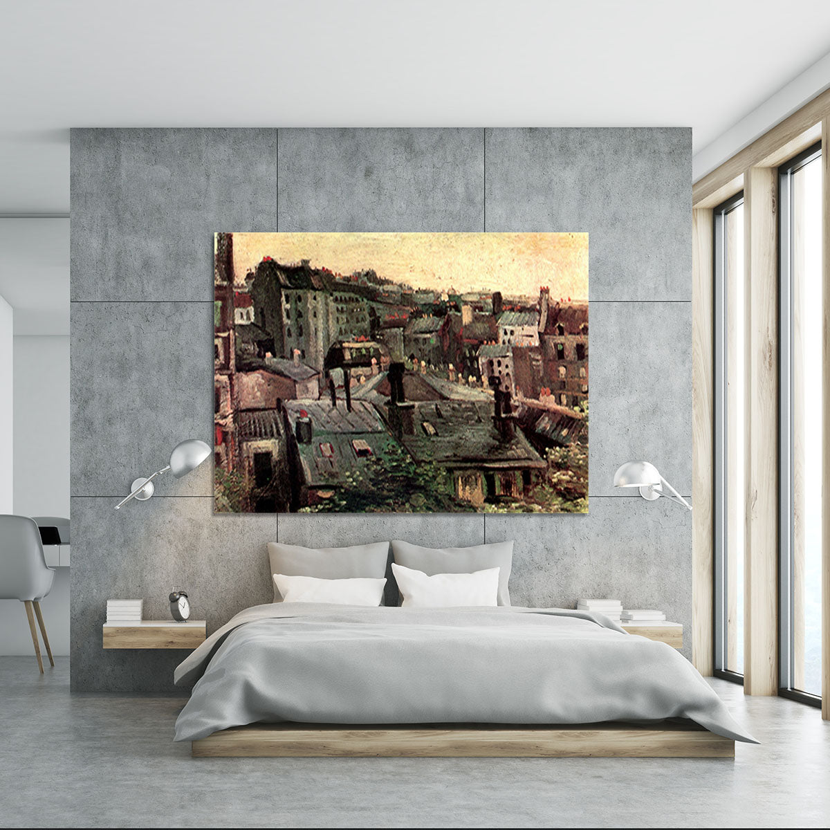View of Roofs and Backs of Houses by Van Gogh Canvas Print or Poster - Canvas Art Rocks - 5