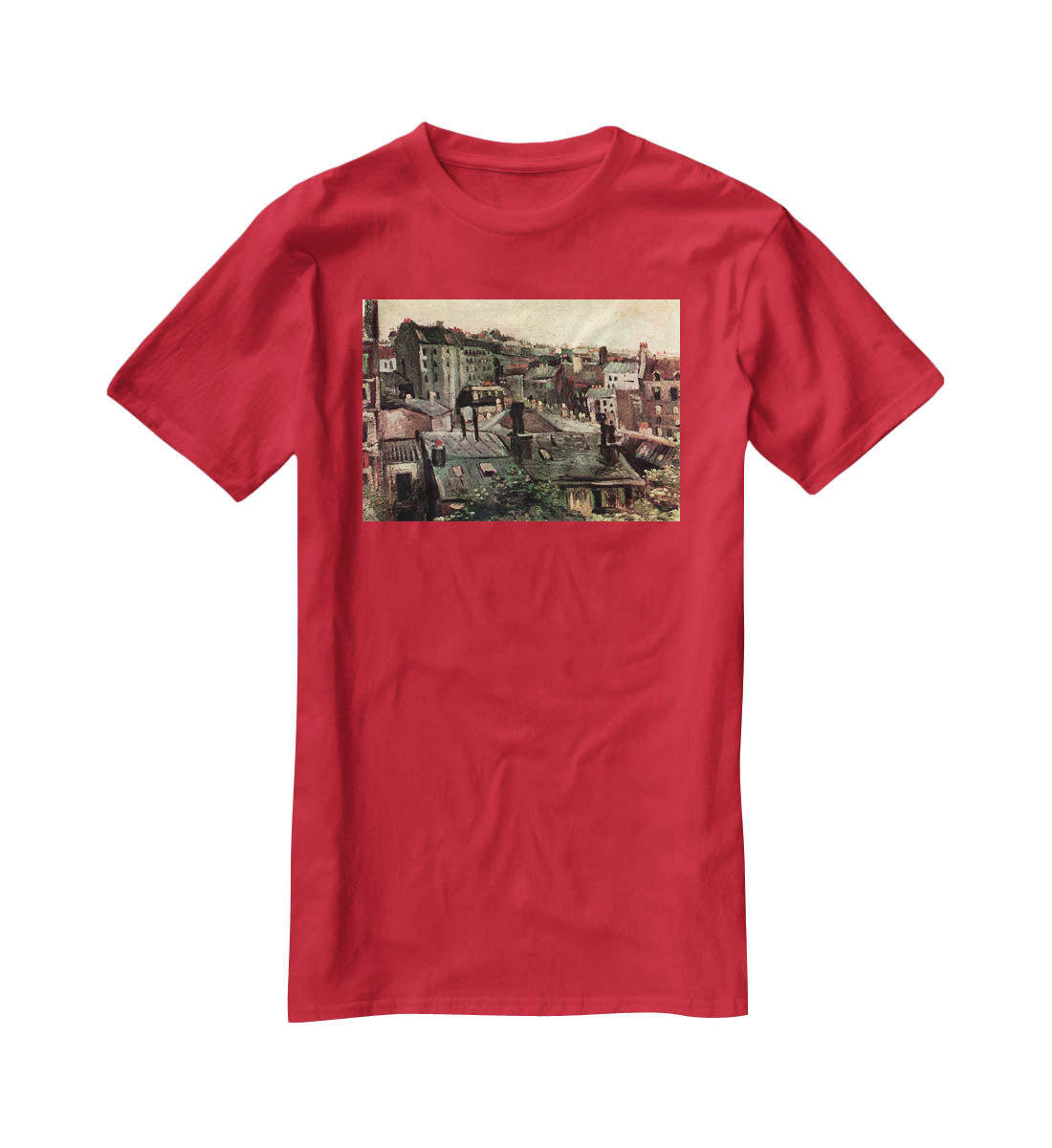 View of Roofs and Backs of Houses by Van Gogh T-Shirt - Canvas Art Rocks - 4