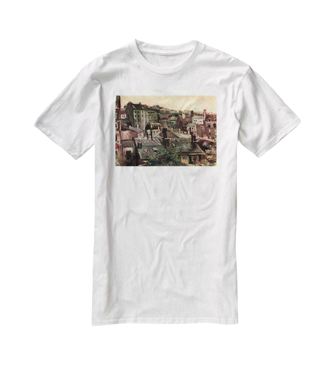 View of Roofs and Backs of Houses by Van Gogh T-Shirt - Canvas Art Rocks - 5