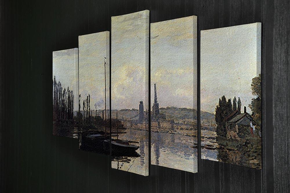 View of Rouen by Monet 5 Split Panel Canvas - Canvas Art Rocks - 2