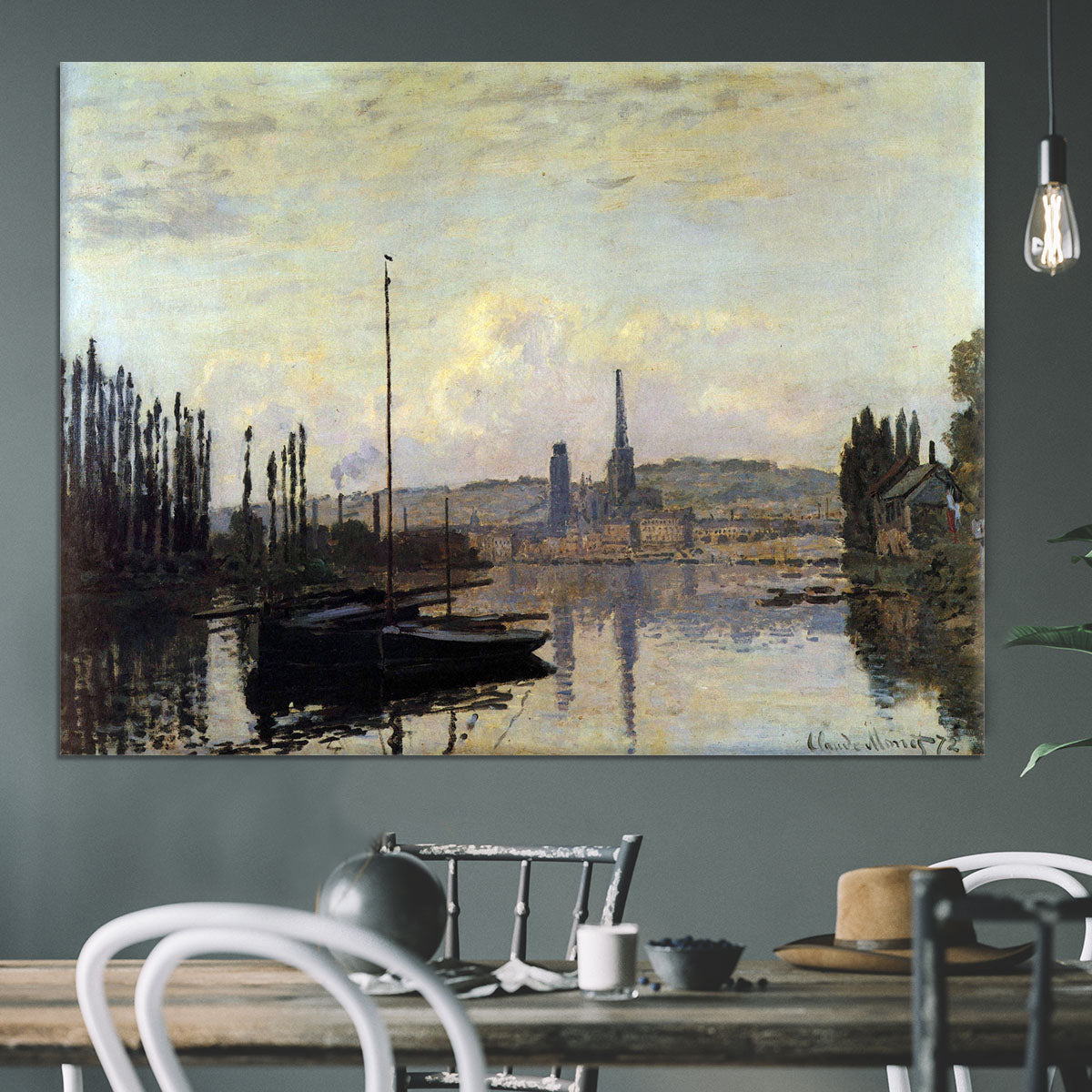 View of Rouen by Monet Canvas Print or Poster - Canvas Art Rocks - 3
