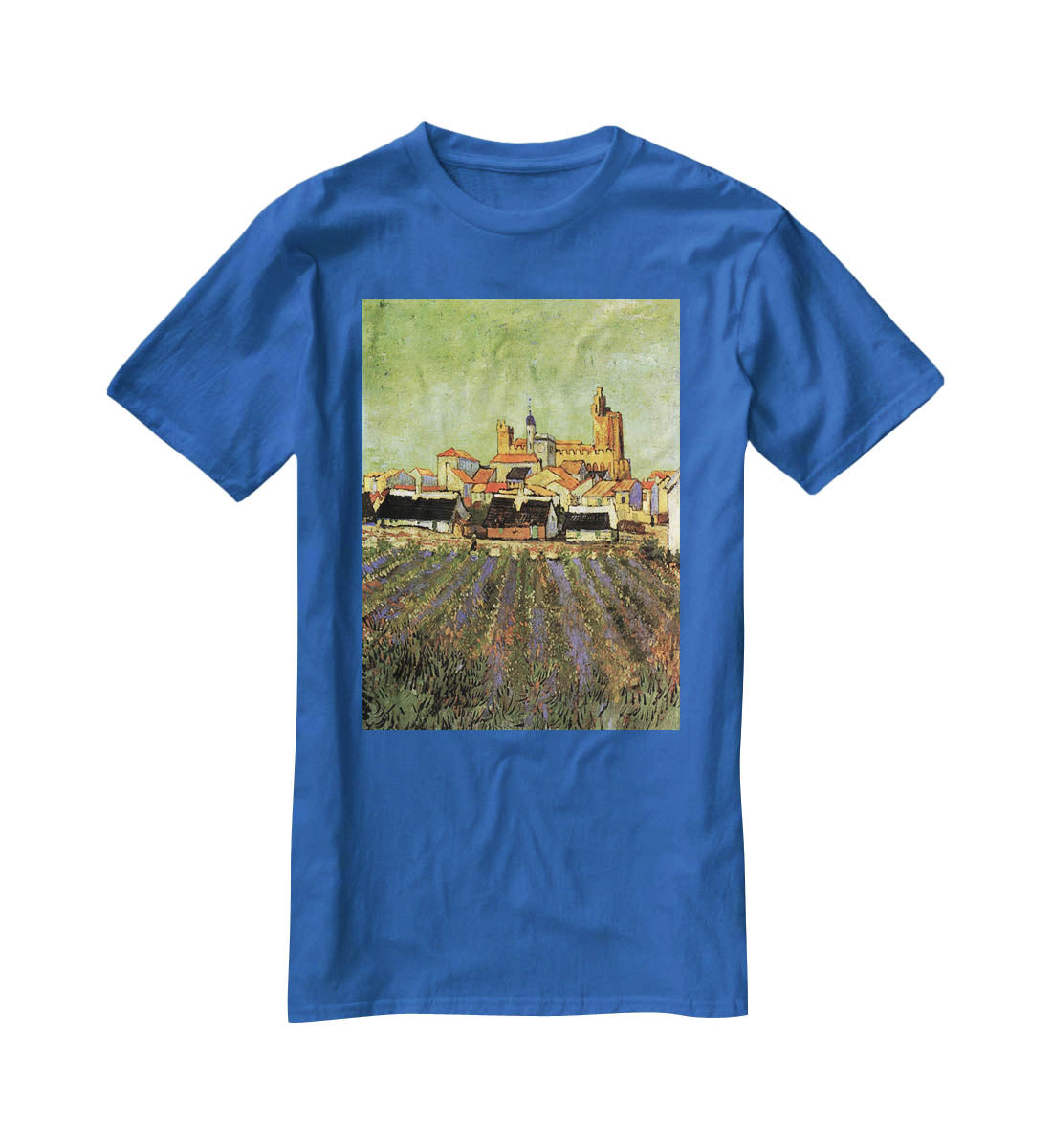 View of Saintes-Maries by Van Gogh T-Shirt - Canvas Art Rocks - 2