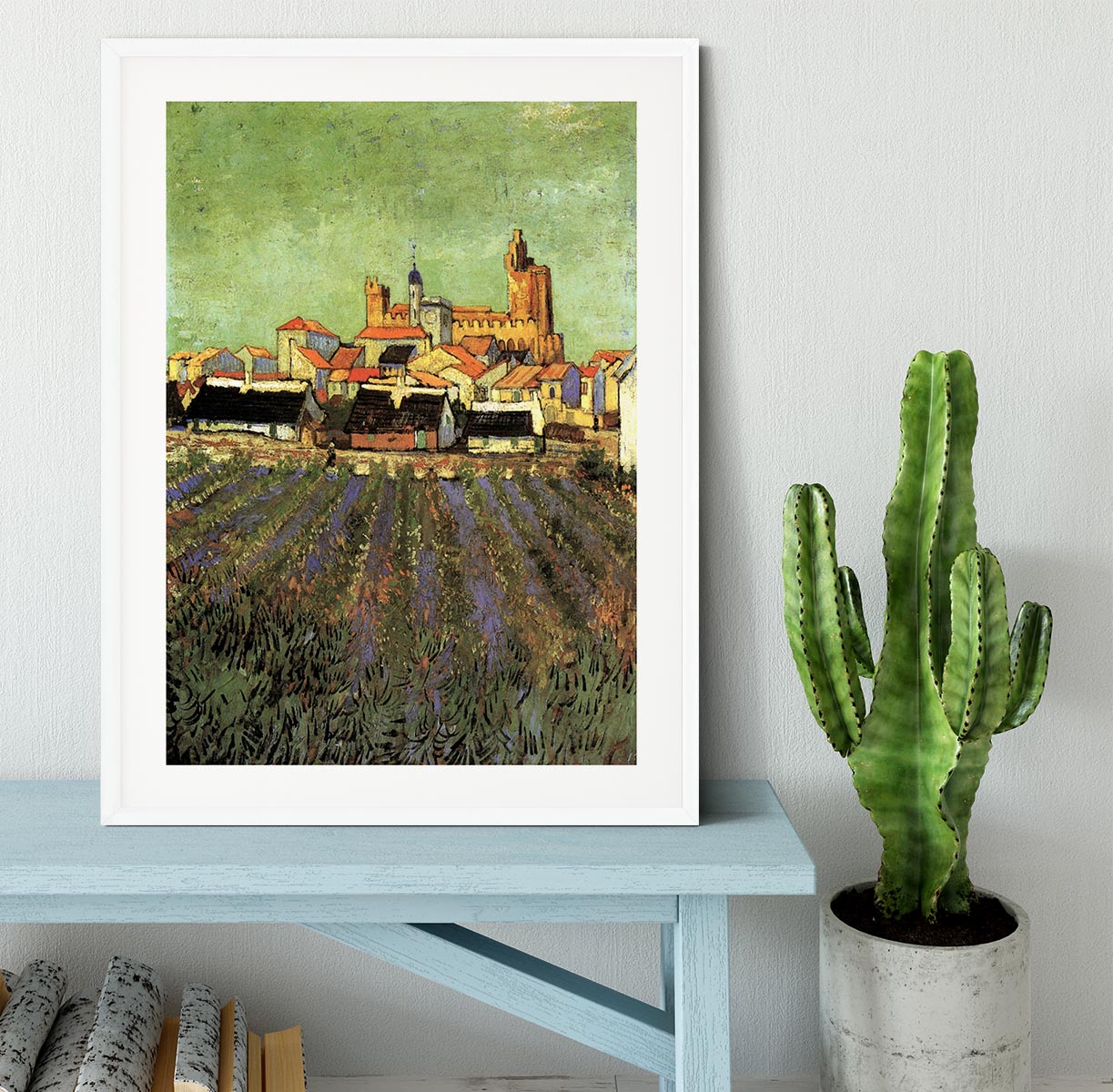 View of Saintes-Maries by Van Gogh Framed Print - Canvas Art Rocks - 5