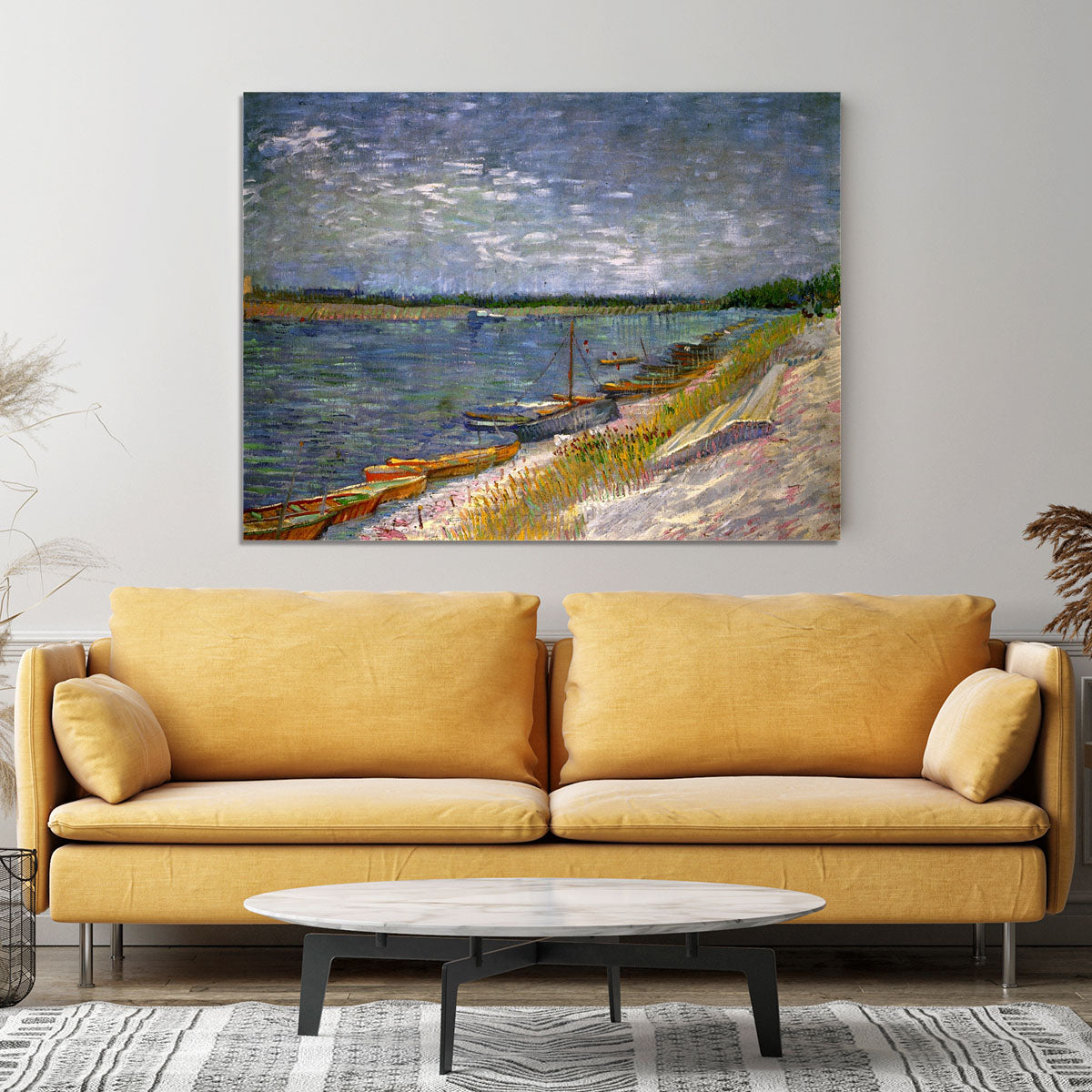 View of a River with Rowing Boats by Van Gogh Canvas Print or Poster - Canvas Art Rocks - 4