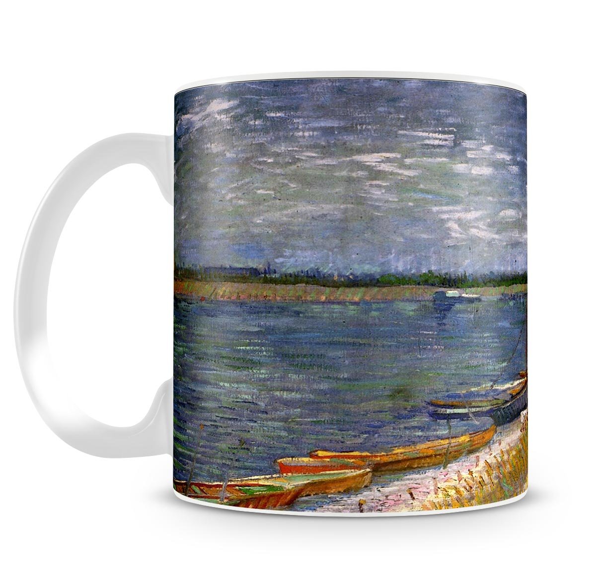 View of a River with Rowing Boats by Van Gogh Mug - Canvas Art Rocks - 4