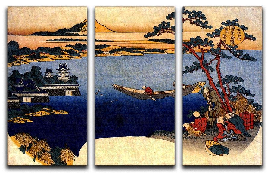 View of lake Suwa by Hokusai 3 Split Panel Canvas Print - Canvas Art Rocks - 1