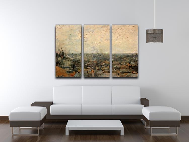 View of paris from Montmarte by Van Gogh 3 Split Panel Canvas Print - Canvas Art Rocks - 4