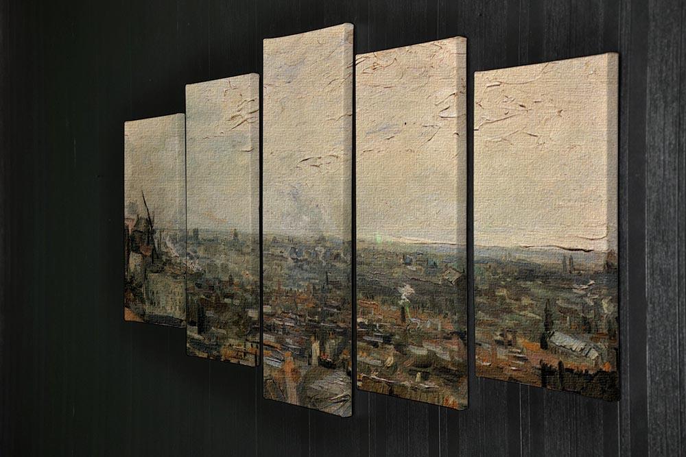 View of paris from Montmarte by Van Gogh 5 Split Panel Canvas - Canvas Art Rocks - 2