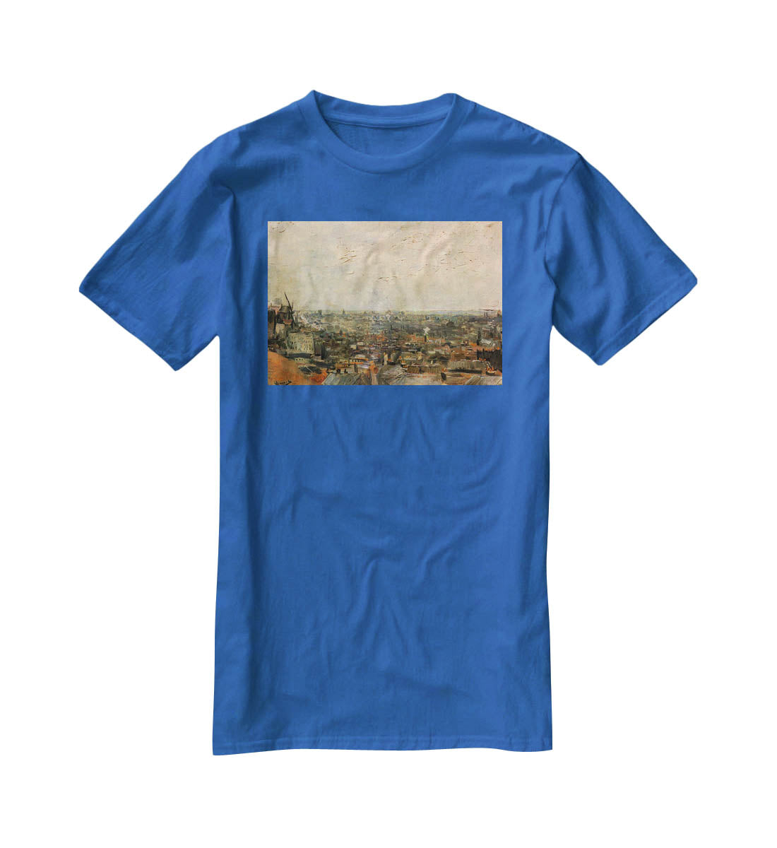 View of paris from Montmarte by Van Gogh T-Shirt - Canvas Art Rocks - 2