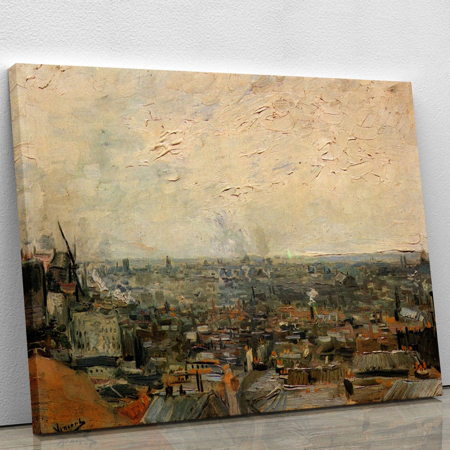 View of paris from Montmarte by Van Gogh Canvas Print or Poster - Canvas Art Rocks - 1