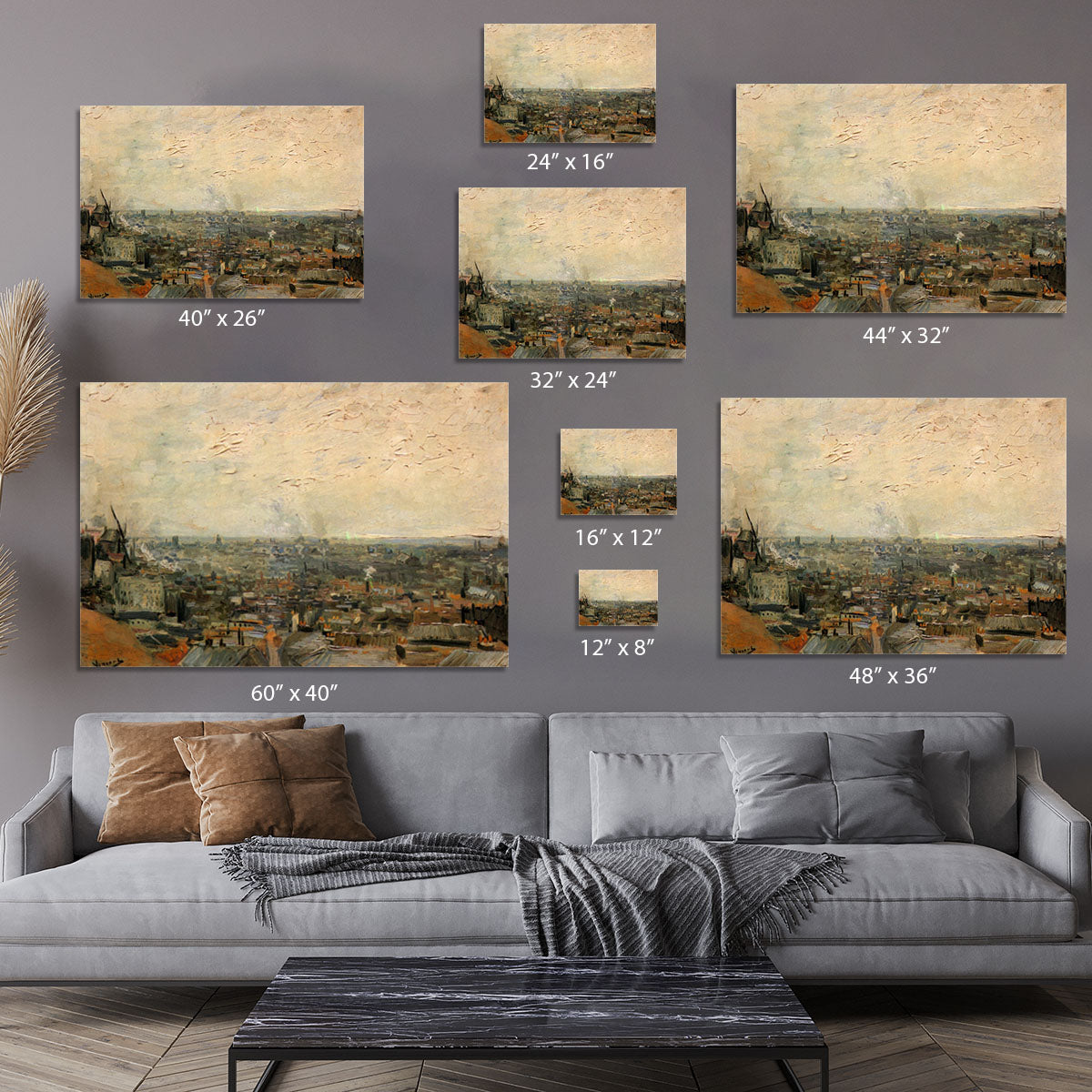 View of paris from Montmarte by Van Gogh Canvas Print or Poster - Canvas Art Rocks - 7