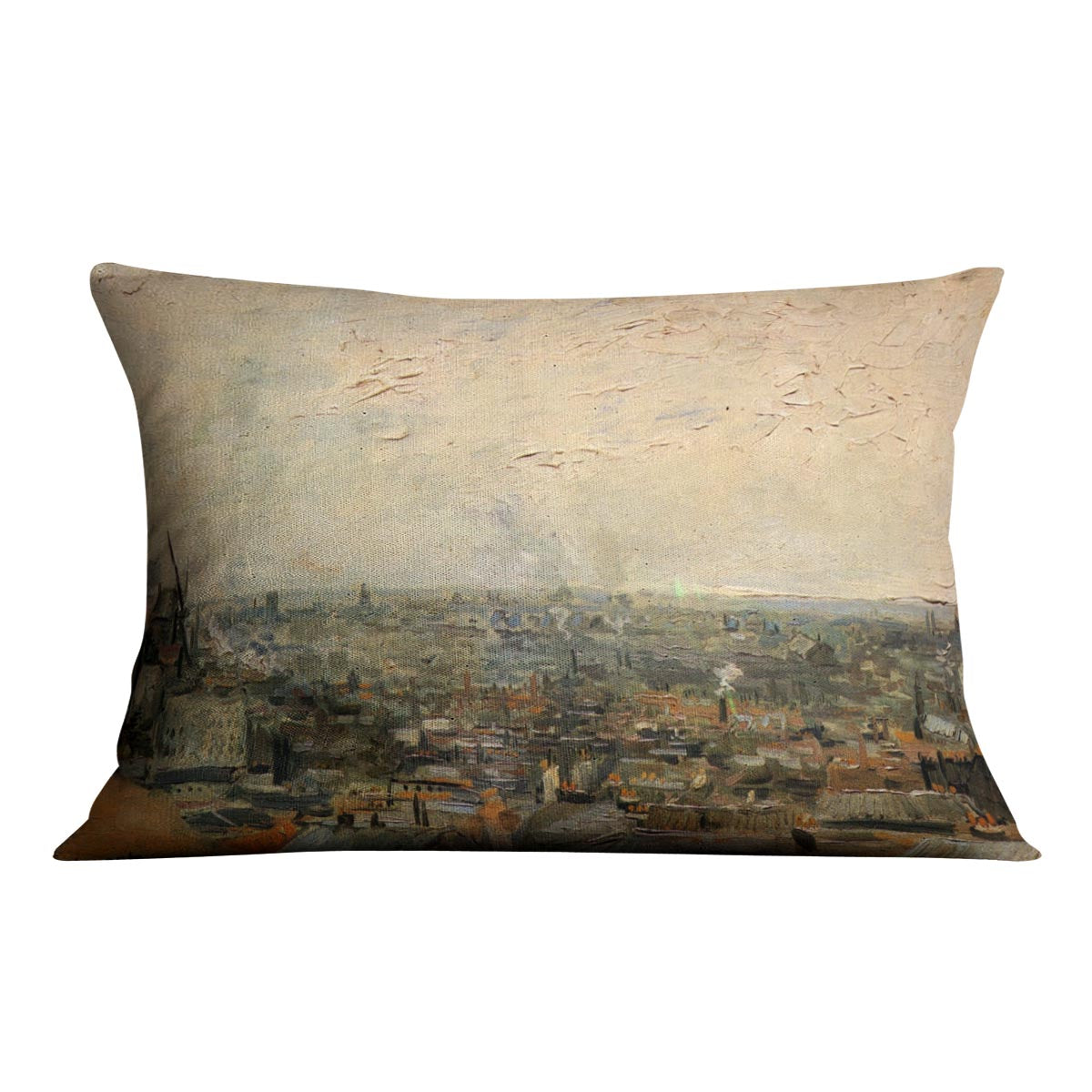 View of paris from Montmarte by Van Gogh Cushion