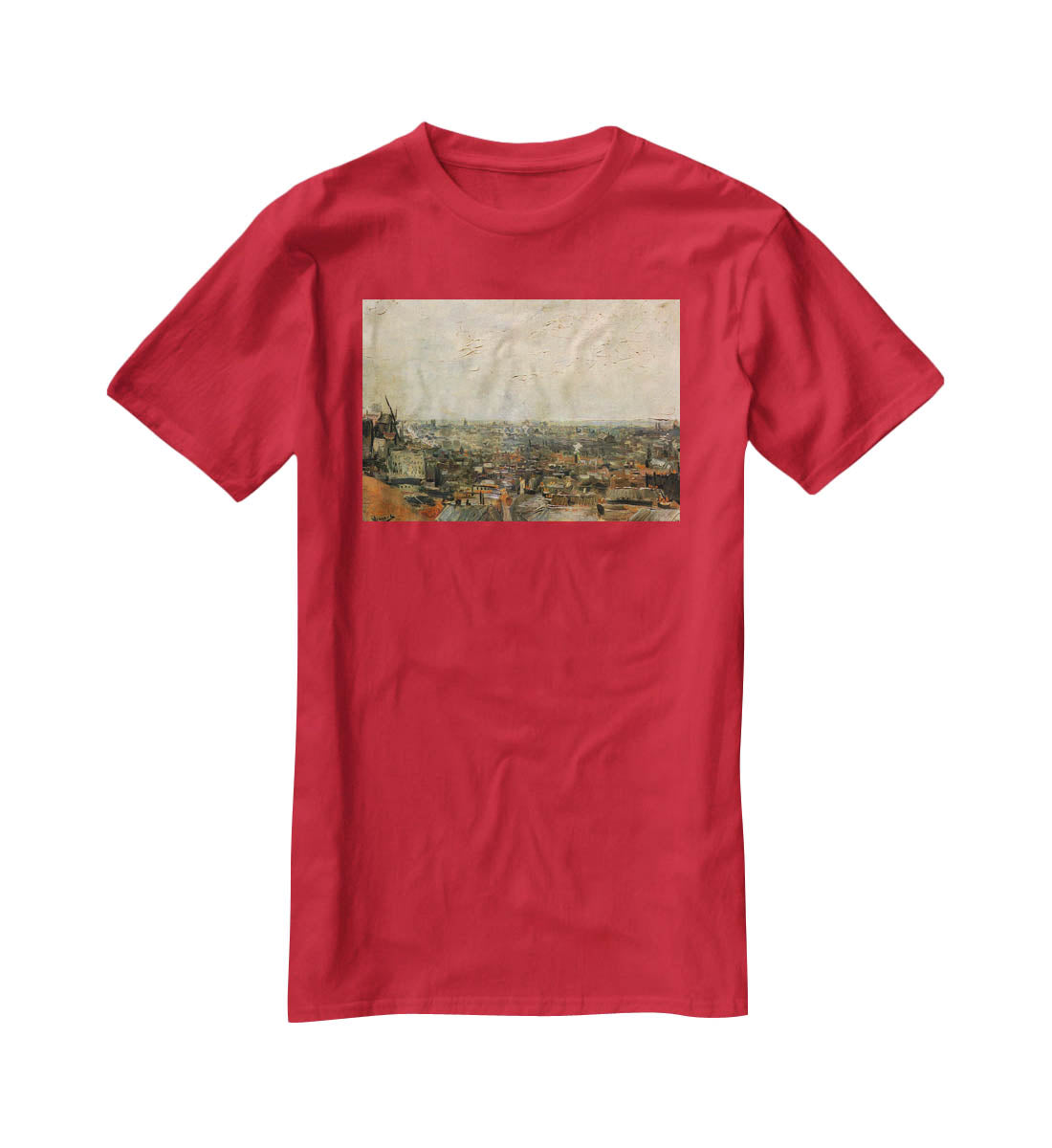 View of paris from Montmarte by Van Gogh T-Shirt - Canvas Art Rocks - 4