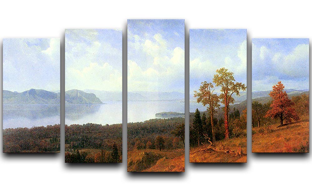 View of the Hudson River Vally by Bierstadt 5 Split Panel Canvas - Canvas Art Rocks - 1