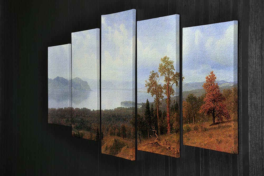 View of the Hudson River Vally by Bierstadt 5 Split Panel Canvas - Canvas Art Rocks - 2