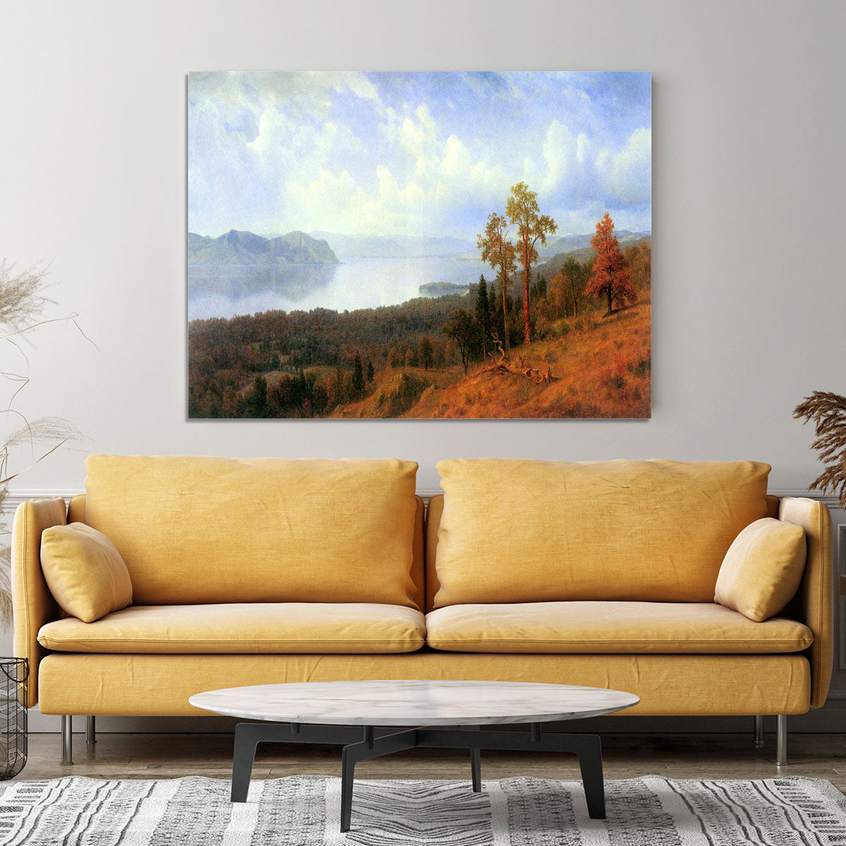 View of the Hudson River Vally by Bierstadt Canvas Print or Poster - Canvas Art Rocks - 4