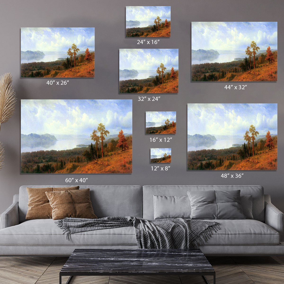 View of the Hudson River Vally by Bierstadt Canvas Print or Poster - Canvas Art Rocks - 7