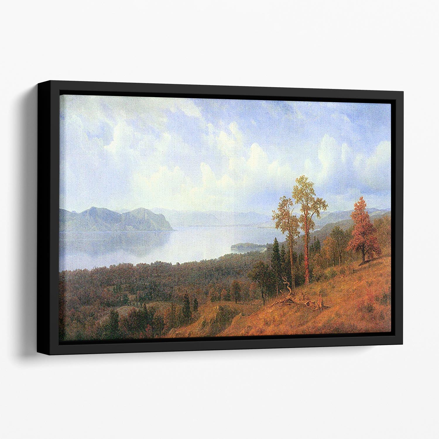 View of the Hudson River Vally by Bierstadt Floating Framed Canvas - Canvas Art Rocks - 1