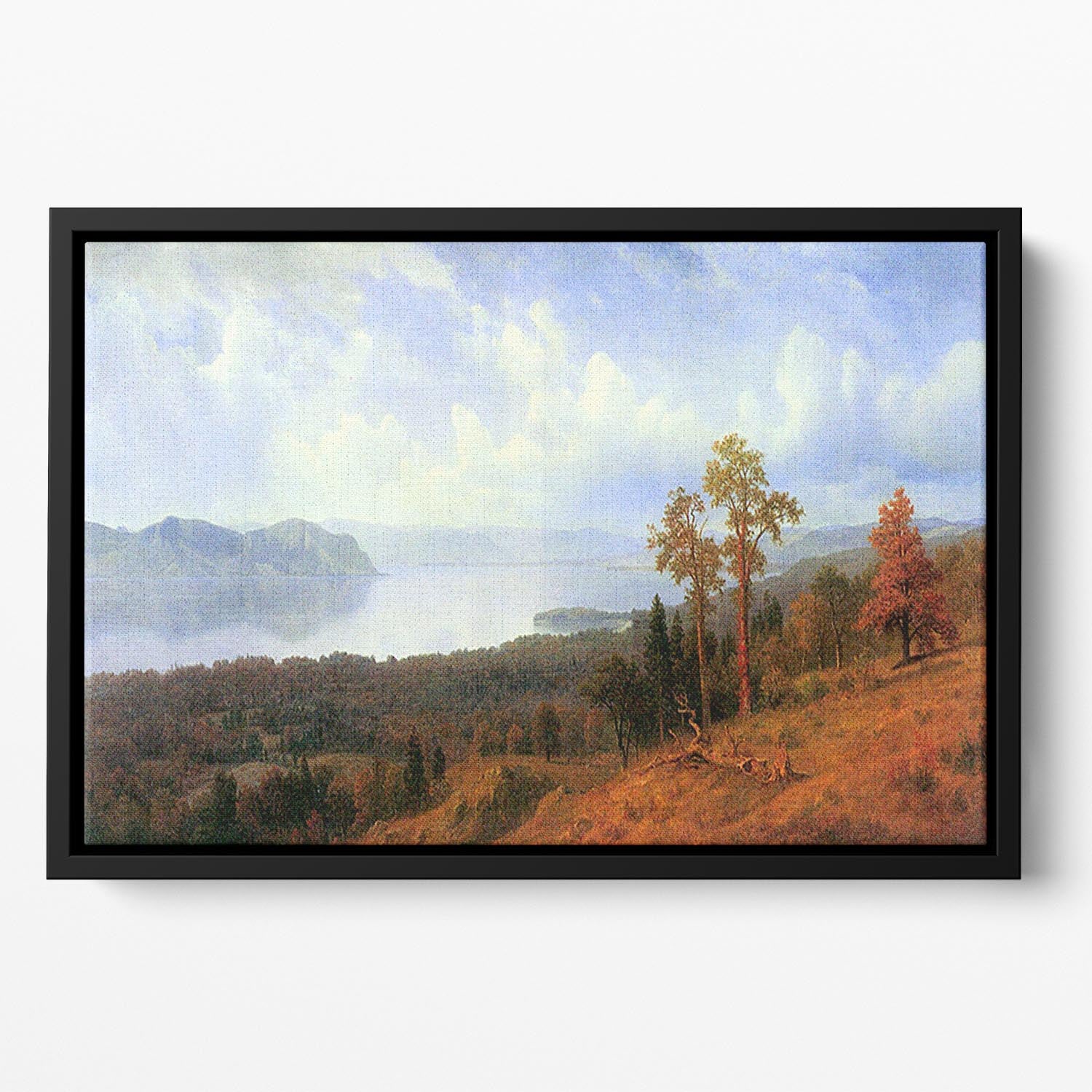 View of the Hudson River Vally by Bierstadt Floating Framed Canvas - Canvas Art Rocks - 2