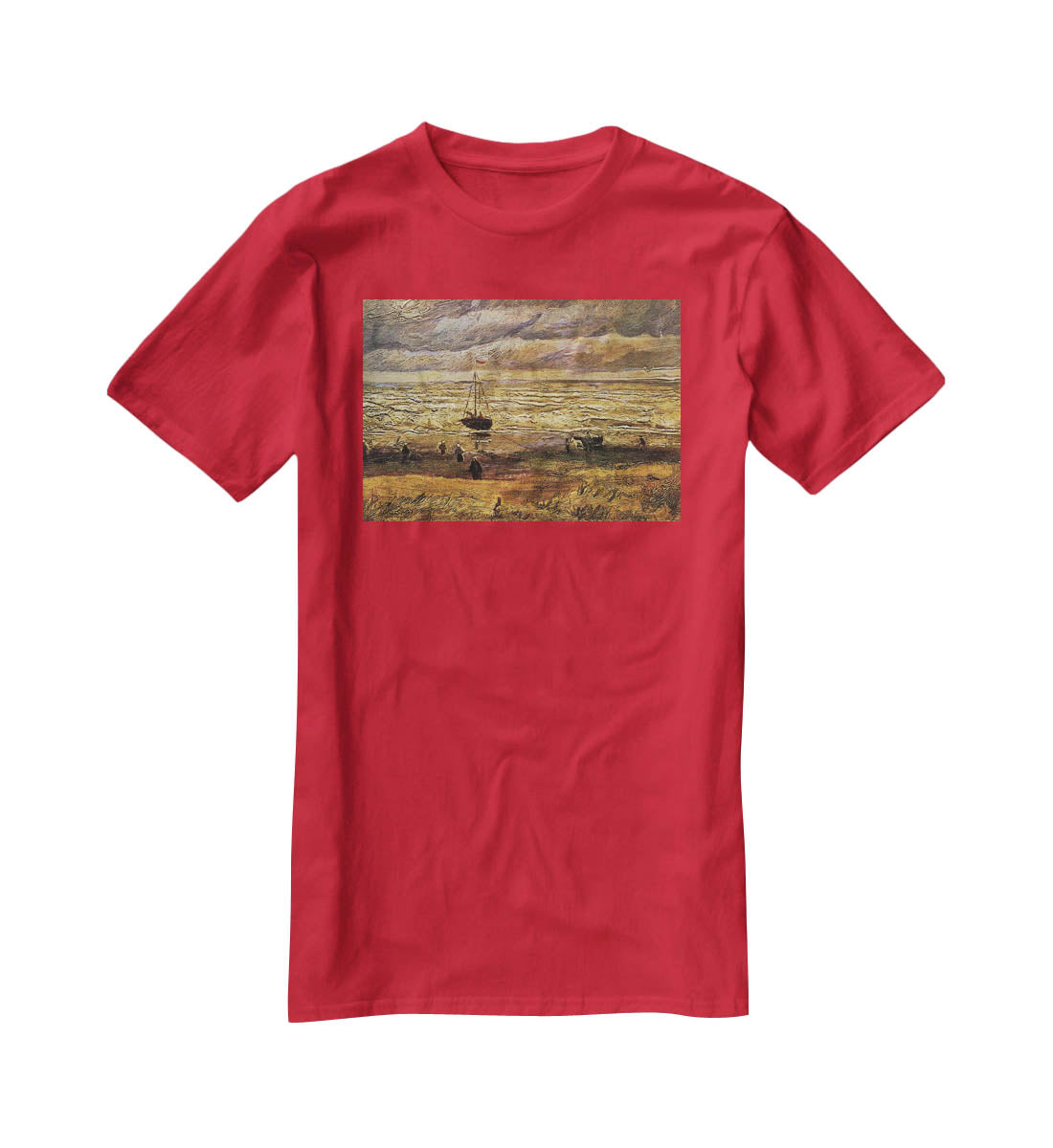 View of the Sea at Scheveningen by Van Gogh T-Shirt - Canvas Art Rocks - 4