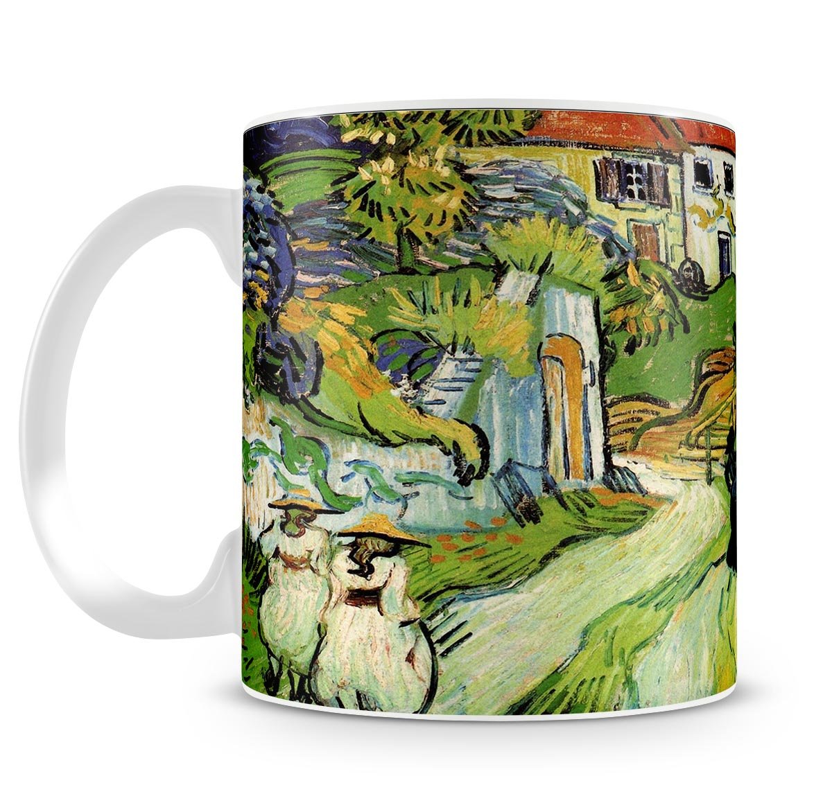 Village Street and Steps in Auvers with Figures by Van Gogh Mug - Canvas Art Rocks - 4
