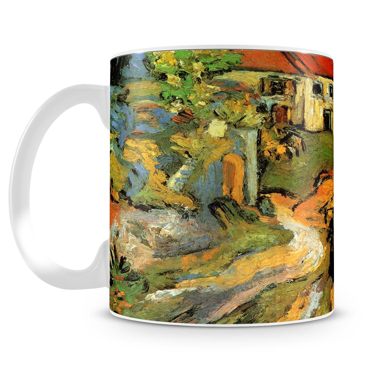 Village Street and Steps in Auvers with Two Figures by Van Gogh Mug - Canvas Art Rocks - 4